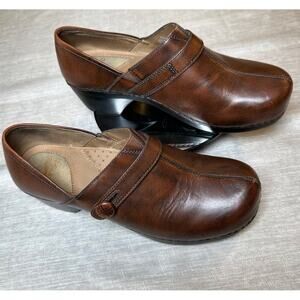Dansko Solstice Burnished Brown Leather Slip-On Clogs Women’s US 10.5 (EU 41)